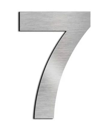Numero 7 adhesivo en acero inoxidable 7.5 cm Gris