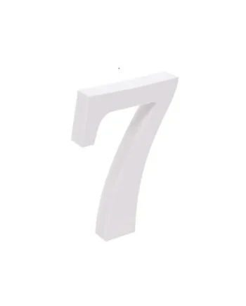 Numero 7 madera decorativo 11 cm Blanco