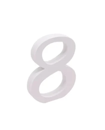 Numero 8 madera decorativo 11 cm Blanco