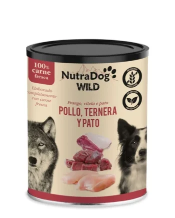 Nutradog Wild - Lata de pollo, ternera y pato