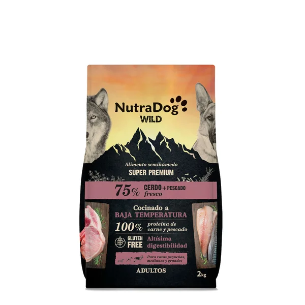 NutraDog-Pienso semihúmedo Cerdo y Pescado