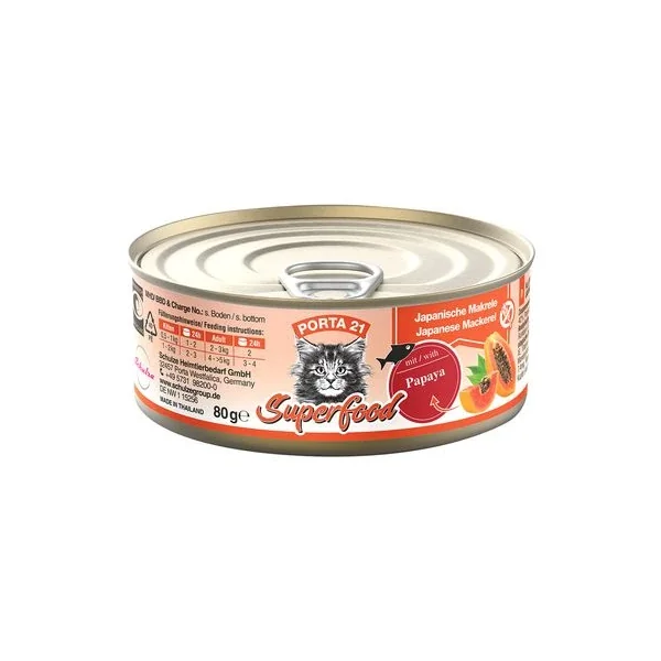 Obtén una durabilidad incomparable a los precios más bajos con Porta 21 Superfood Comida Húmeda Para Gatos 6 X 80 G de Productos Para Gatos de España.