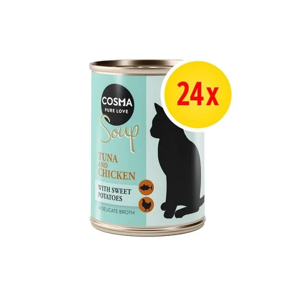 Ofertas de Cosma Soup Sopa Para Gatos 24 X 100 G - Pack Ahorro modernos y asequibles en Gatospetshop.com en le Murcia España.