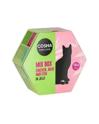 Ofertas imperdibles en Cosma Mix Box Comida Húmeda En Gelatina con envío gratuito en Gatospetshop.com en le Las Palmas de Gran Canaria España.