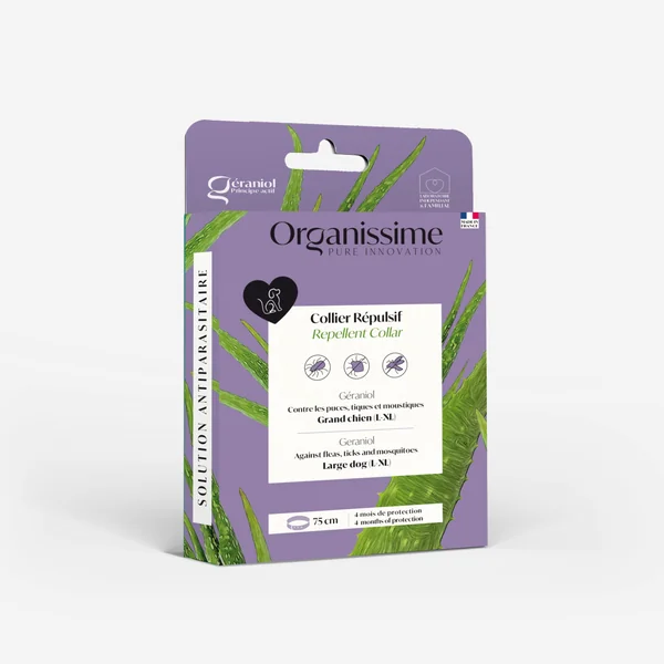 Organissime - Collar repelente de insectos con geraniol para perros grandes