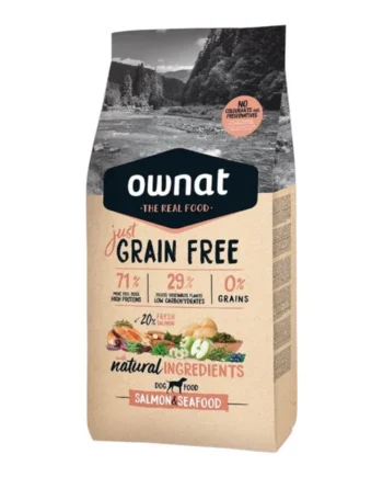 Ownat Just Grain Free Salmón y Marisco para Perros — Sin Cereales