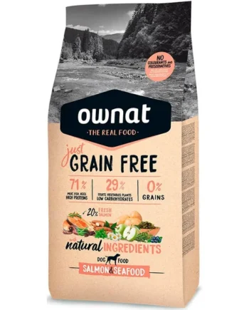 Ownat Just Grain Free Salmón y Mariscos Pienso para Perros