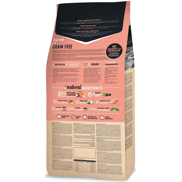 Ownat Just Grain Free Salmón y Mariscos Pienso para Perros