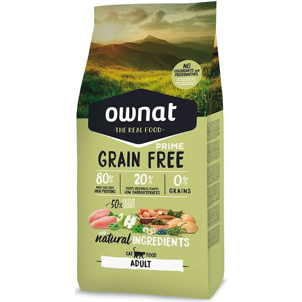 Ownat Prime Grain Free Adult Pollo y Pavo Pienso para Gatos