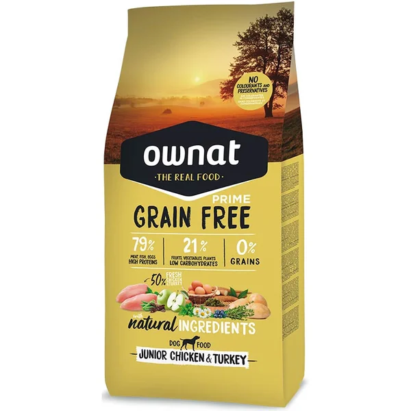 Ownat Prime Grain Free de Pollo y Pavo Pienso sin cereales para Perros Junior