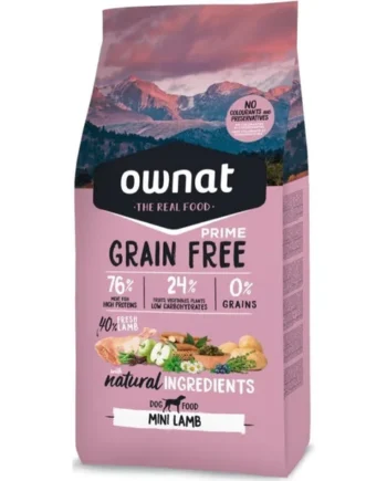 Ownat Prime Mini Grain Free de Cordero Pienso sin cereales Para Perros Raza Pequeña