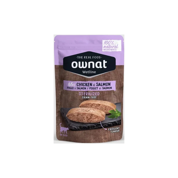 Ownat Sterilized Chicken & Salmon cat pouch