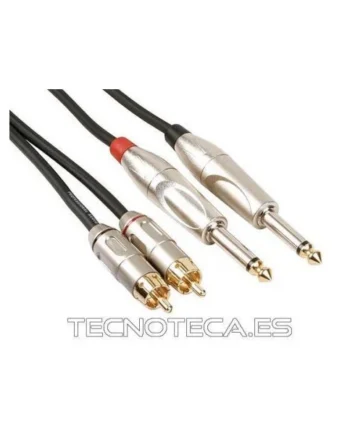 PAC118. Cable 2RCA Macho a 2 JACK 6,35 mono 5m