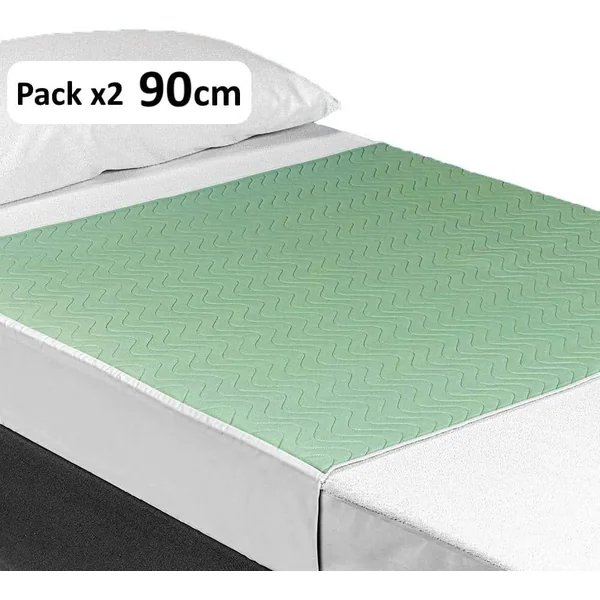 PACK 2 Empapadores Absorbentes Eco Lavables Cama 90cm 3,15 Litros/m2