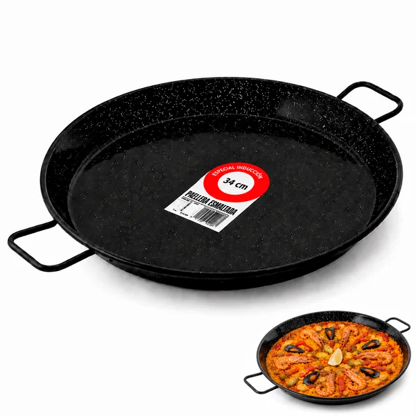 Paellera Esmaltada Esp. Inducción 34 cm Negro