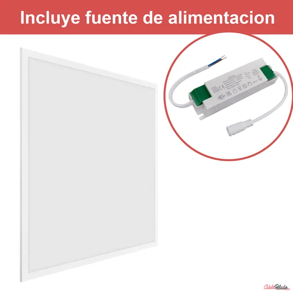 Panel LED Empotrar 60 x 60 cm Luz Blanca 6000k Blanco 40W