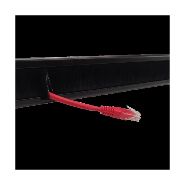 Panel pasacables armario rack 19 de 1U con cepillo central Negro