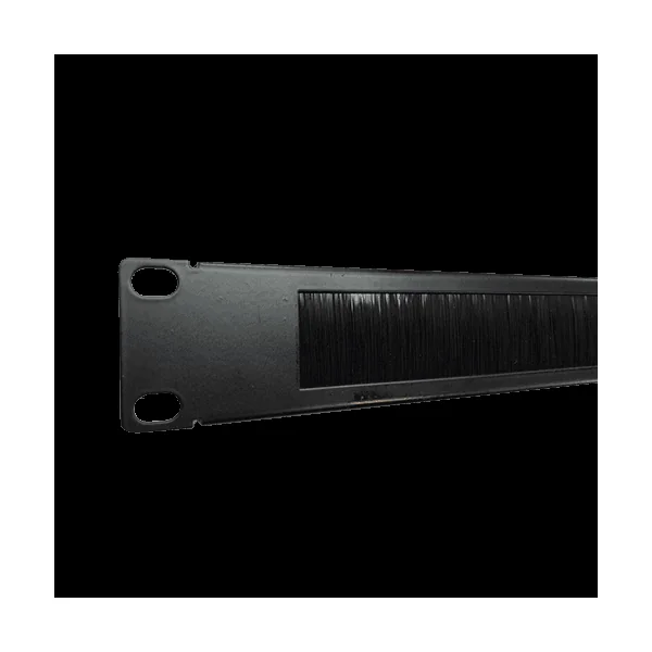 Panel pasacables armario rack 19 de 1U con cepillo central Negro