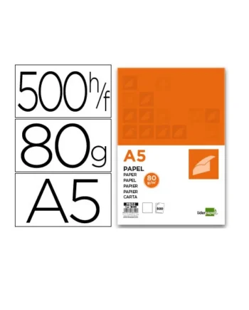 Papel fotocopiadora Liderpapel Din A5 80 gr Blanco