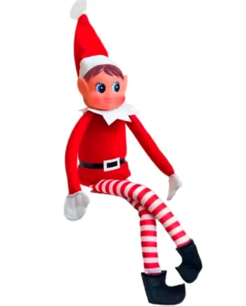 Papá Noel Figura Divertida de Elfos - Niña (35cm x 10cm) Rojo-Blanco