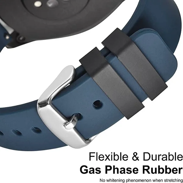 Pasador de goma para correas de reloj 22 mm Negro
