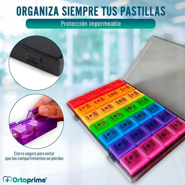 Pastillero Semanal 4 Tomas con Estuche Protector
