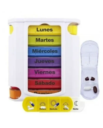 Pastillero Semanal 7 Compartimentos + Cortador