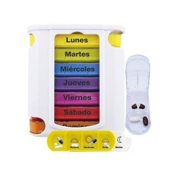 Pastillero Semanal 7 Compartimentos + Cortador