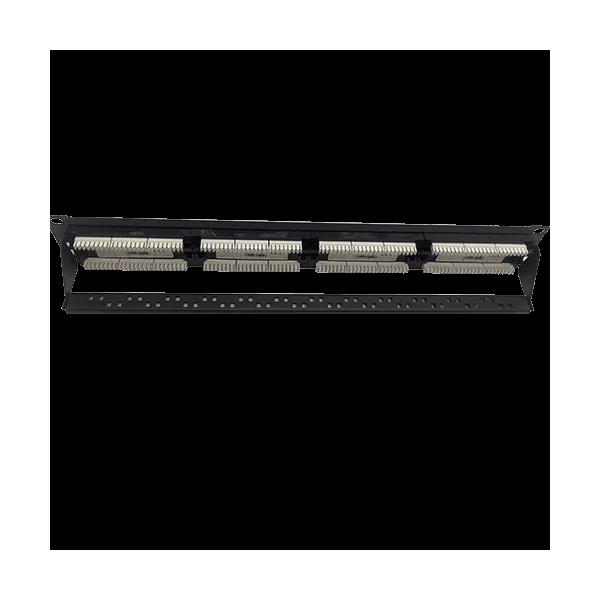 Patch panel 24 RJ45 Cat 6 UTP 1U con peine Negro