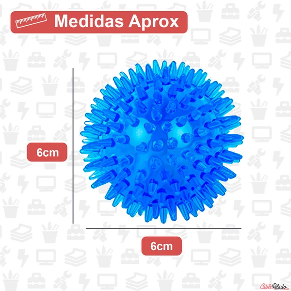 Pelota para Perros Erizo Con Sonido 6 cm Azul