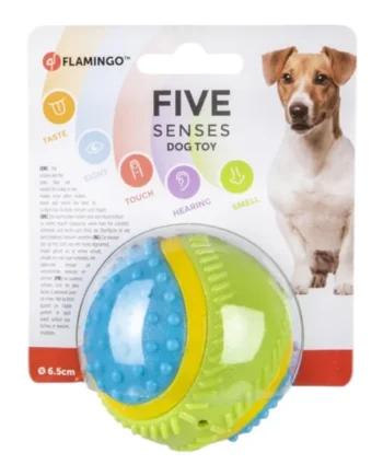 Pelota Sensorial Five Senses Flamingo para Perros — Estimulación Total