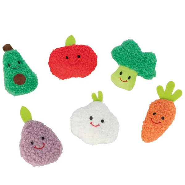 Peluche Gato Frutas y Verduras Crujiente con Catnip 10 cm