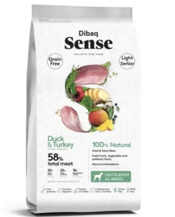 Pienso Dibaq Sense Grain Free Light&Senior Pato y Pavo