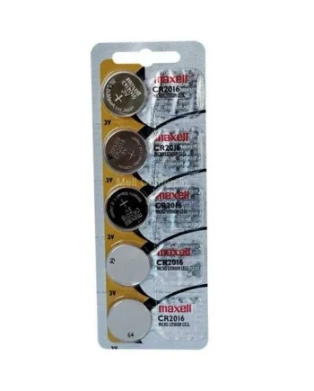 Pila maxell de boton de litio CR2016 3V pack 5 pilas