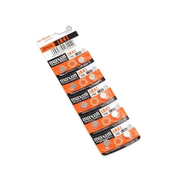 Pila maxell LR41 AG3 1.5 v pack 10 pilas
