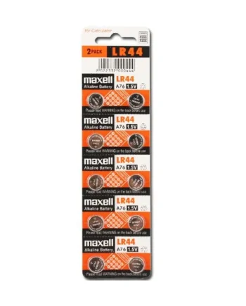 Pila maxell LR44 1.5 v pack 10 pilas