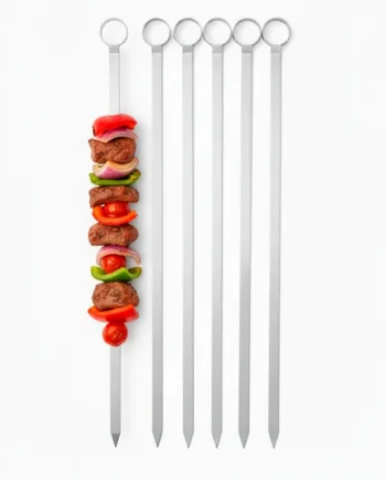Pinchos de acero inoxidable para barbacoa 6uds