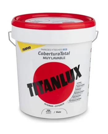 Pintura plastica Cobertura total Titanlux 4 Litros Blanco
