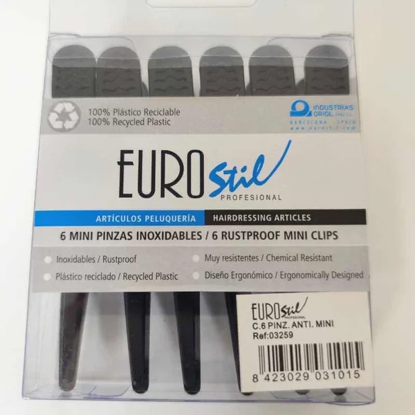 Pinzas inoxidables Eurostil 6 unidades