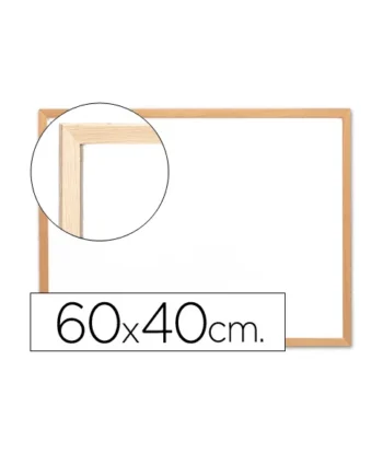 Pizarra melamina Q-connect marco madera 60 x 40 cm Blanco