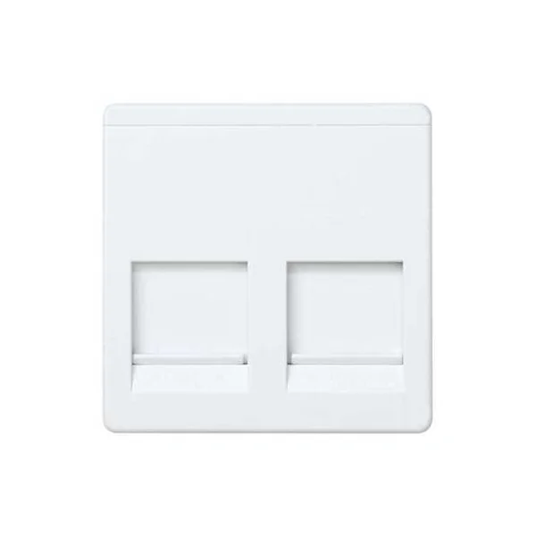 Placa 2 conectores RJ45 AMP con guardapolvo Simon 27 Play Blanco
