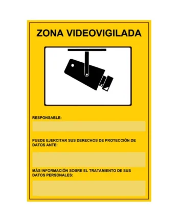 Placa exterior homologada zona videovigilada 2 Amarillo