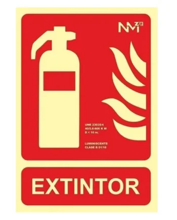 Placa extintor homologada 21x30 cm Rojo