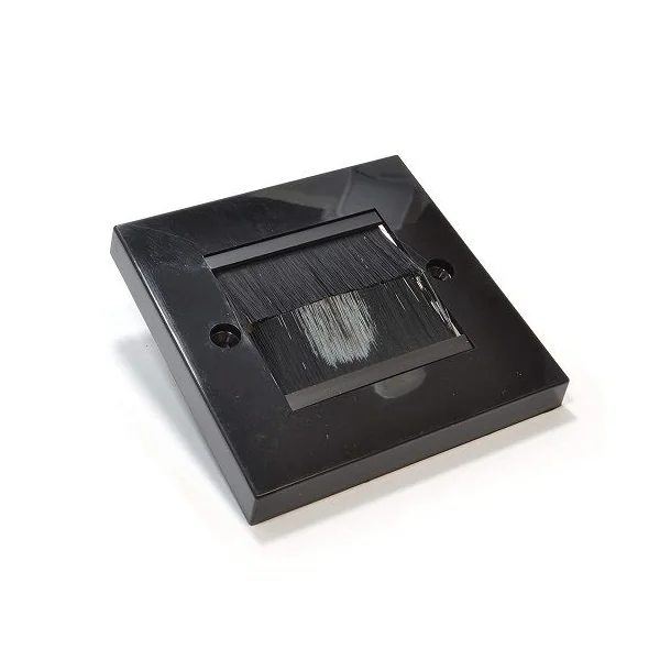 Placa frontal para salida cable pared negro enteriza Negro