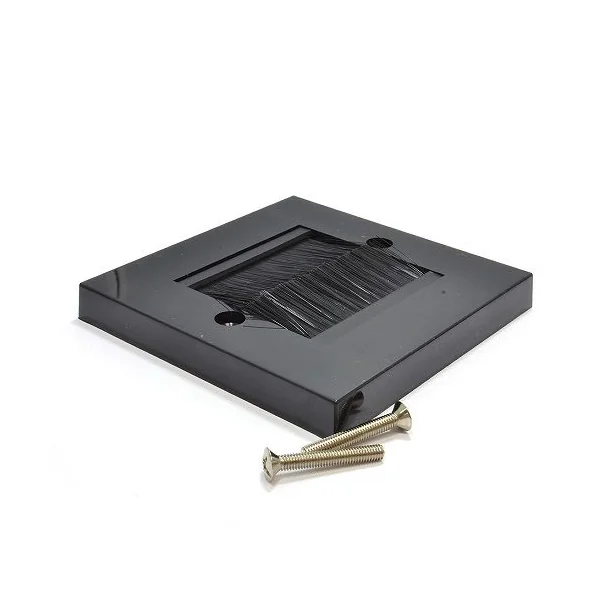 Placa frontal para salida cable pared negro enteriza Negro