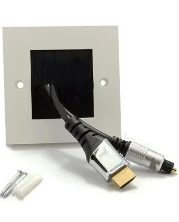 Placa frontal para salida cable pared Negro