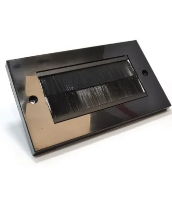 Placa frontal rectangular para salida cable pared Negro