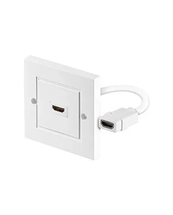 Placa pared toma HDMI Blanco