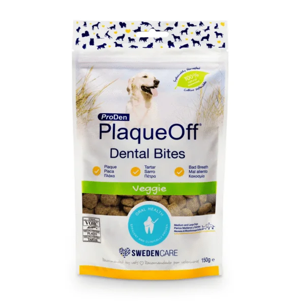 PlaqueOff Dental BITES Snack dental perros y gatos