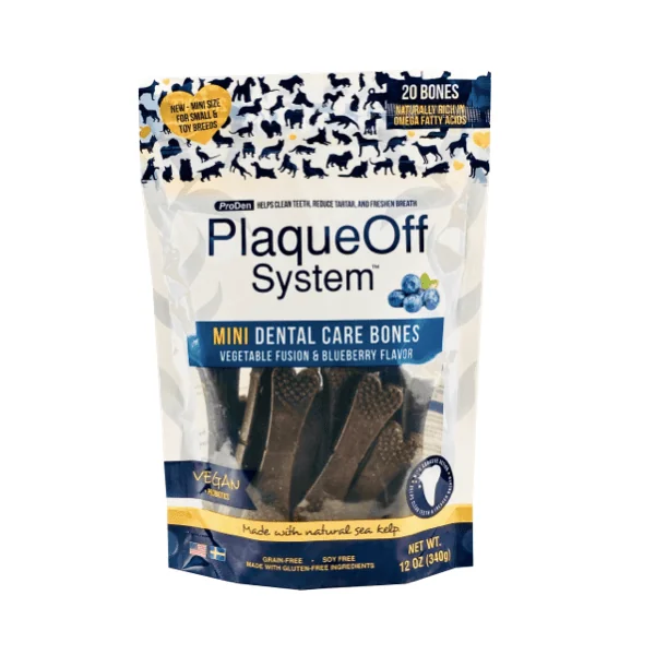 Plaqueoff mini dental bones veggie para perros 340 g